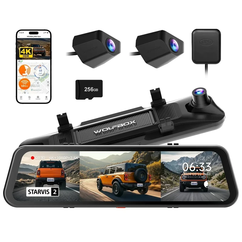 WOLFBOX G900 Tripro Bumper 4K Dash Cam - 8MP STARVIS Night Vision