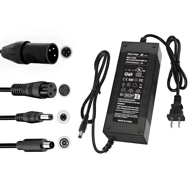 UL Certified 54.6V 2A Fast Electric Bike Charger for 48V Ebike Battery - Compatible with Lectric XP 2.0/3.0, Ecotric City/Beach, Evercross H5/H7