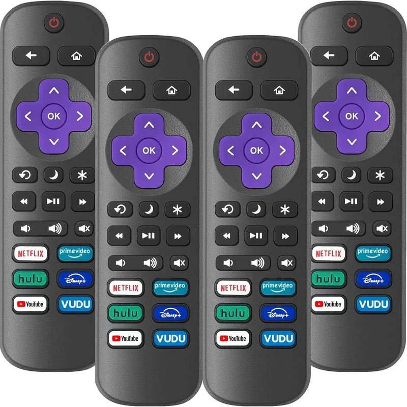 YesBes 4-Pack Roku TV Remote - Easy Pairing, Durable ABS, No Setup