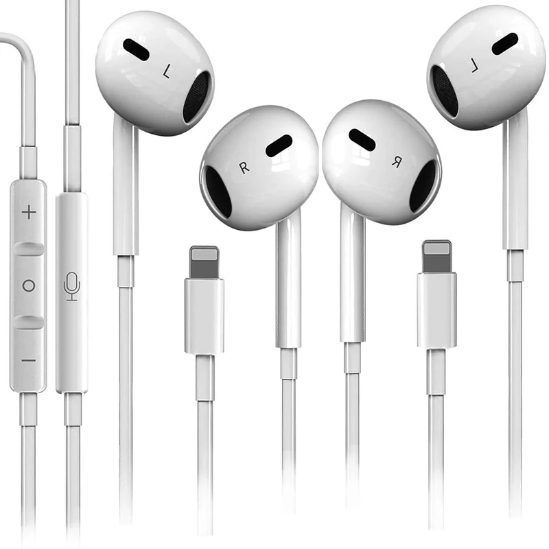 Nvnceiw 2-Pack iPhone Wired Earbuds with Mic, Volume & Noise Reduction