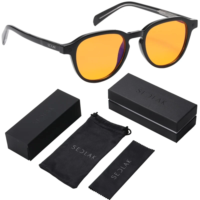 SEDLAK Blue Light Glasses, Vintage - Blue Light Blocking Glasses for Computer Use or Gaming Equipment - PC Gaming Accessories for Women and Men