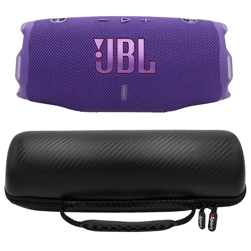 JBL Charge 6 Waterproof Portable Speaker Bundle with gSport Carbon Fiber Case (Purple)