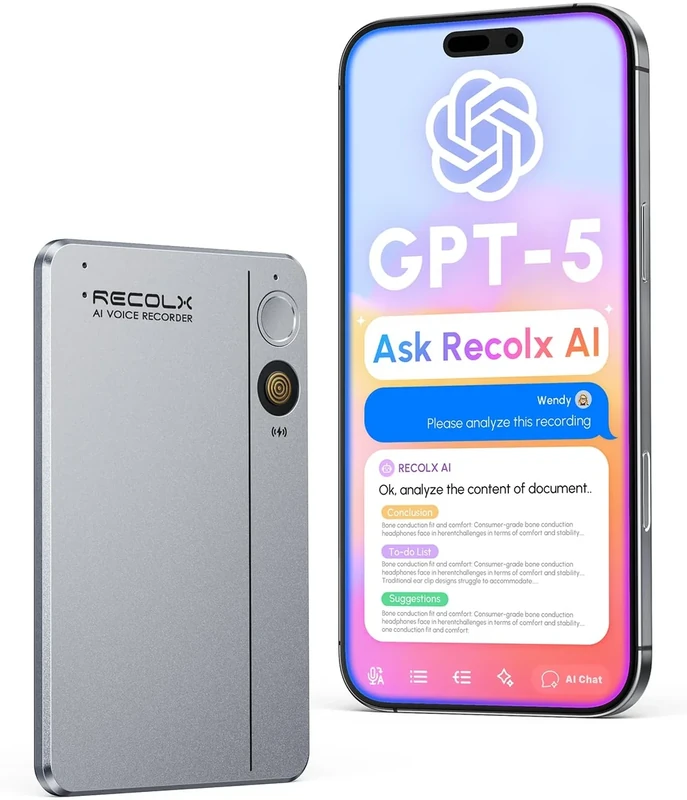 RECOLX Voice Recorder - GPT-5 Transcribe, 71 Templates, 112 Languages