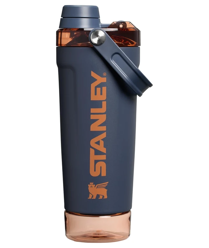 Stanley Activate Shaker Bottle 20 oz | Leakproof Insulated Stainless Steel Shaker Cup | Base Storage and Twist On Fast Flow Lid | Protein Shakes and Pre Workout Powder | BPA-Free | Twilight