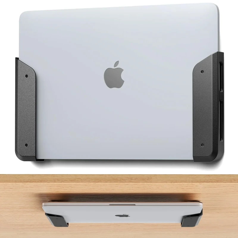 ELETIUO Wall & Under Desk Laptop Mount - 26mm Thick, Dual Install