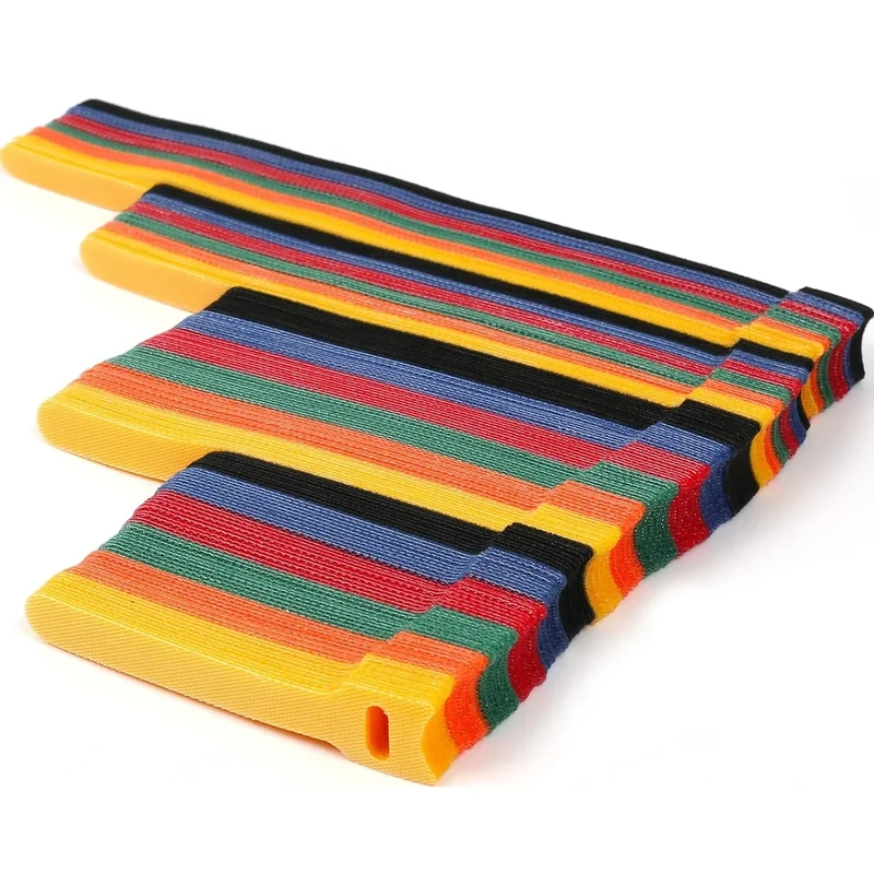HFengQ 180PCS Multi-Color Reusable Cable Ties - 4,6,8,10 Inch Set