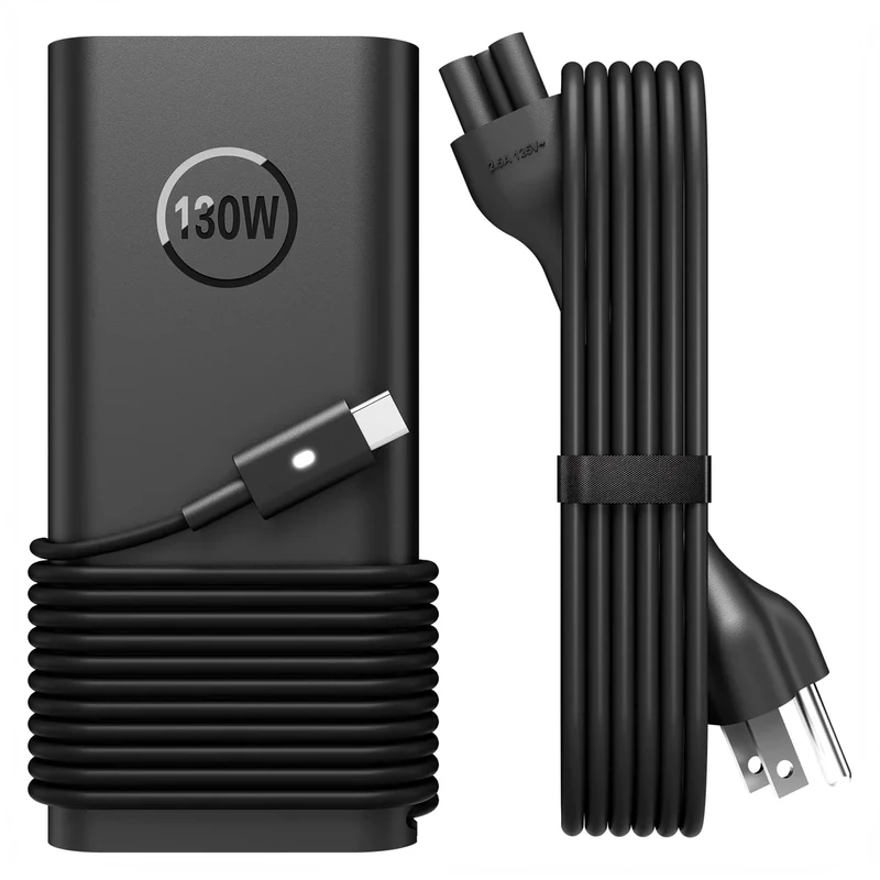 130W USB C Laptop Charger Type-C Power Adapter for Dell XPS 15 2-in-1 9575 XPS 17 9700 Precision 5530 5550 5750 3660 3551 Latitude 7410 7310 7210 9410 9510 5420 5520, 10FT Power Cord