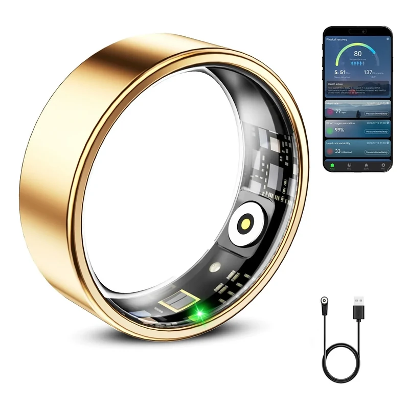 Mirlray Smart Ring - Oxygen, Heart Rate & Sleep Tracker, Waterproof