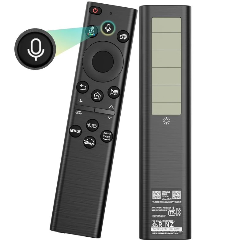 TVSEN Solar Voice Remote BN59-01385A - Samsung Frame TV, Solar-Powered