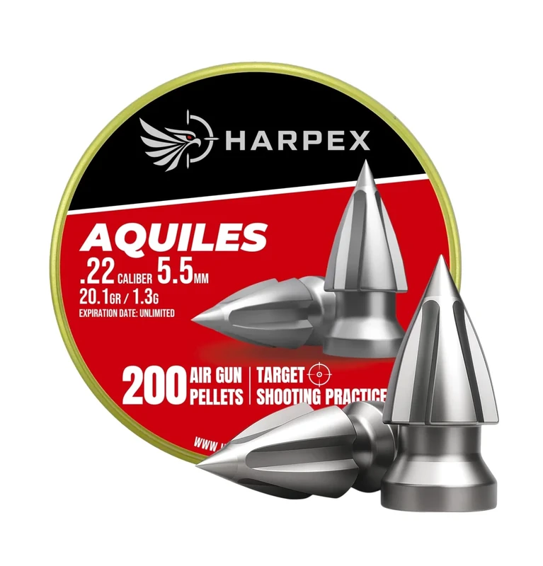Harpex Aquiles .22 Cal Airgun Pellets – 20.1 Grain Pointed Arrow Head Design – High Penetration Lead Pellets for Target Shooting, Small Game & Precision Performance – 200 Count