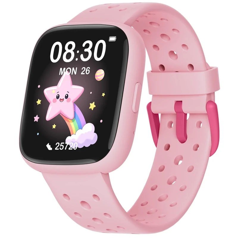 TICTIKY Kids Smart Watch for Girls 5-12 - 80 Sports, IP68 Waterproof