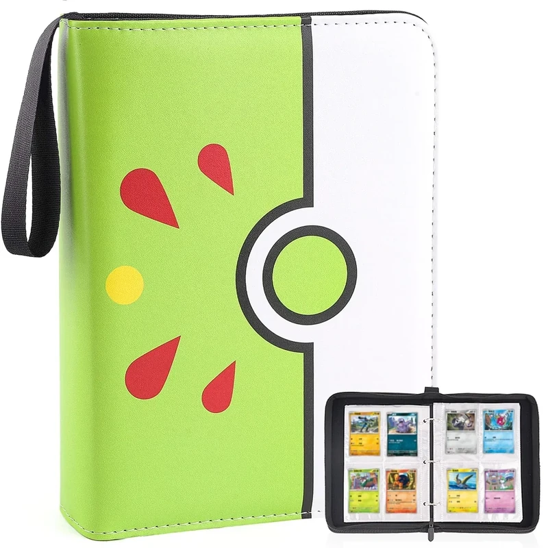 Collectible Trading Card Binder, 400 Pockets Card Holder with 50 Removable Sleeves, Portable Collection Binder Album Book Case Storage, Zipper Card Protective Sleeves for TCG, Sports Card