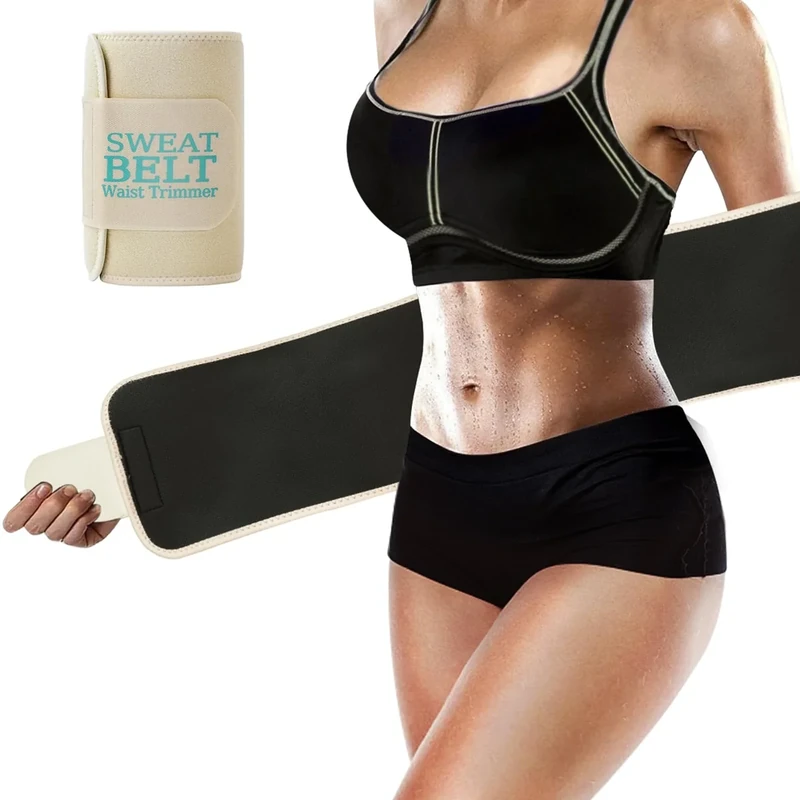 Lisacool Sculpt Touch Waist Trainer for Women Sweat Band for Stomach Waist Trimmer Stomach Wrap for Workout Adjustable Lumbar Trainer M Champagne