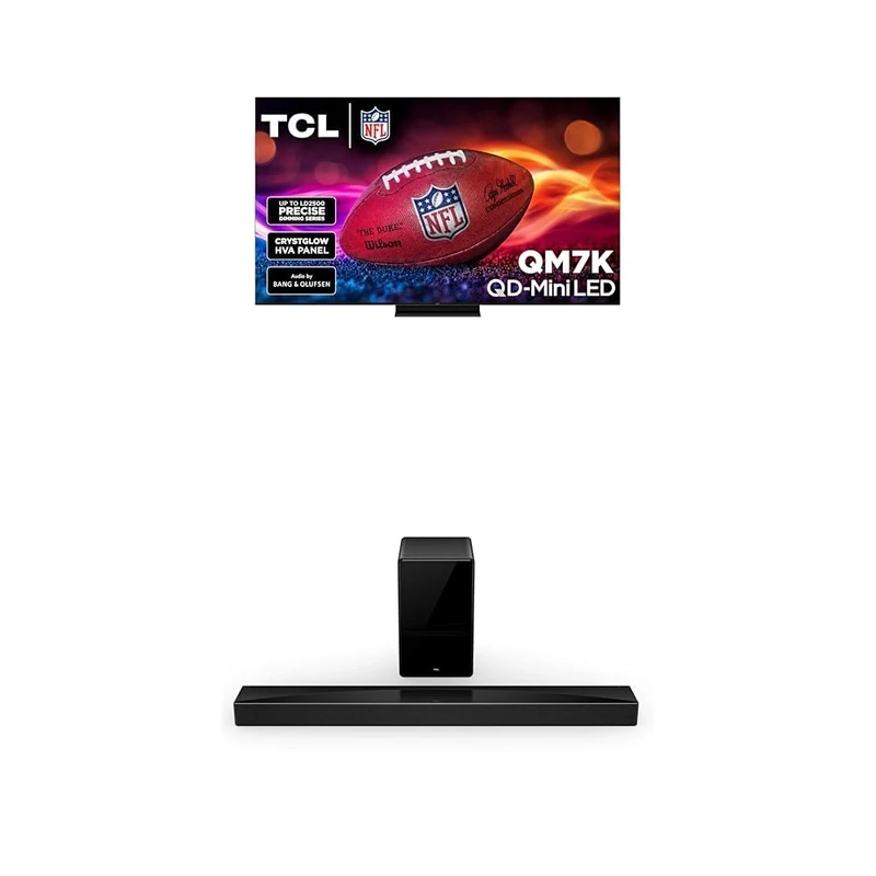 TCL 75-Inch QM7K QLED 4K TV with Google TV & Dolby Atmos Soundbar