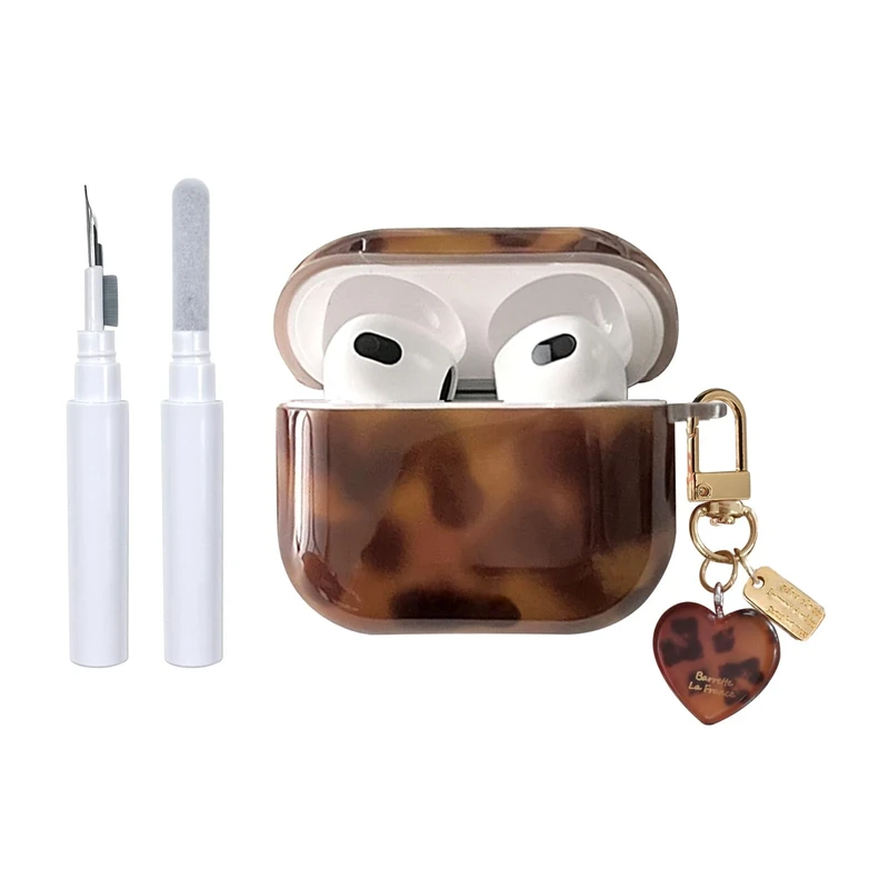 inewarti AirPods 4 Case - Leopard Amber Tortoise Shockproof Cover