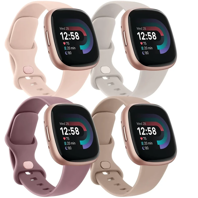 AK 4-Pack Soft Bands - Fitbit Versa 4/3 & Sense 2/Sense