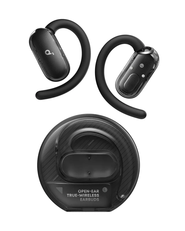 Soundcore V40i by Anker, Open-Ear Headphones, Clear Design, Lidless Case, 4 Adjustable Positions for Every Ear Size, Richer Bass, IP55, 21H Playtime, AI Clear Calls, Bluetooth 5.4, App Control - Image 1