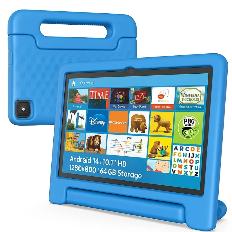NOBKLEN 10.1 Inch Android Tablet for Kids, Teens, Octa-Core 8GB RAM 64GB Storage (1TB Expandable), HD IPS Display, Parental Control, Shockproof Case, WiFi, Bluetooth, Big Battery Life, Blue