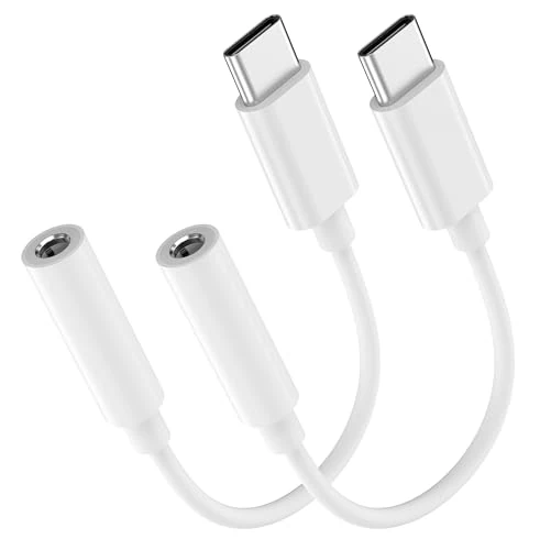 LERTOSEN 2-Pack USB-C to 3.5mm HiFi Adapter - iPhone, Galaxy, MacBook