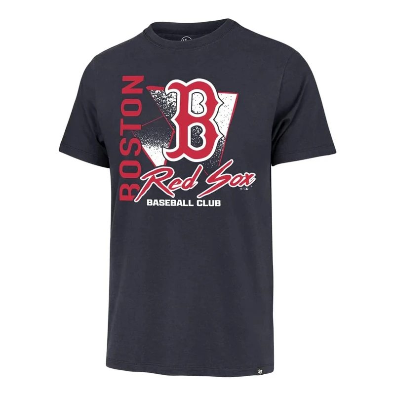 47 MLB Men's Official Side Arm Primary Logo Premier Franklin T-Shirt (US, Alpha, Large, Regular, Regular, Boston Red Sox - Navy)