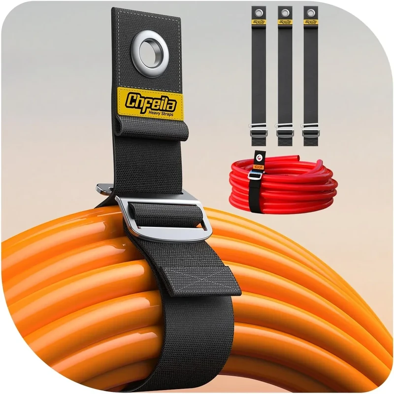3Pack 18" One-Hand Operation [1s Gravity-Tighten] Extension Cord Holder Organizer, Adjustable Storage Strap for RV Shed Workshop Garage Organization, Tools Gadgets Accessories Gifts for Dad Father