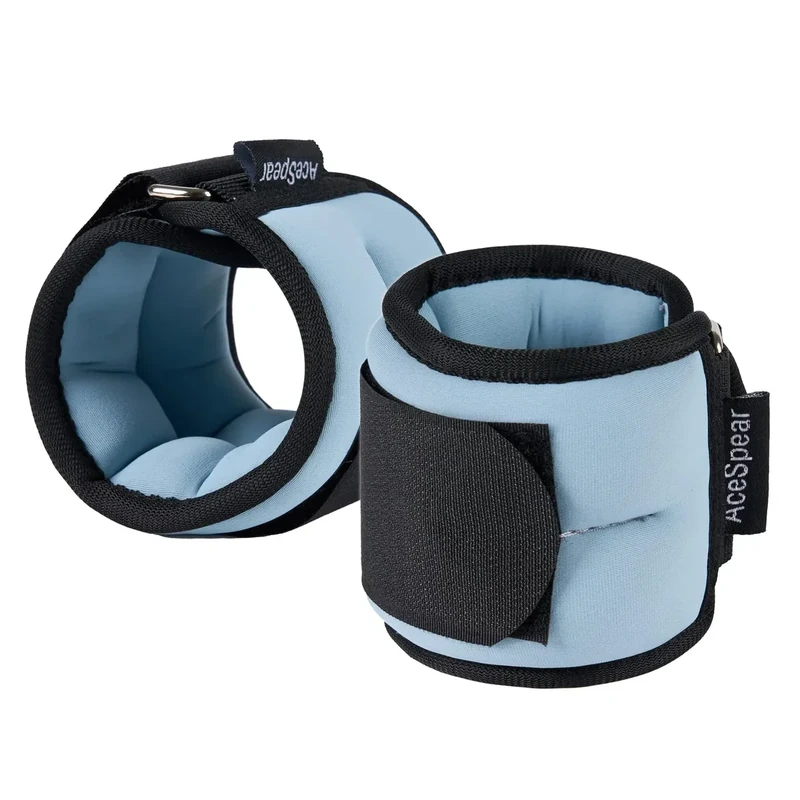 AceSpear Ankle Weights Sets for Men Women Kids 1lb 2lb 3lb 4lb 5lb Leg Weights Arm Wrist Weights Gym for Foot Exercise Training Workout Walking Jogging Yoga (Blue, 4 lbs x 2)