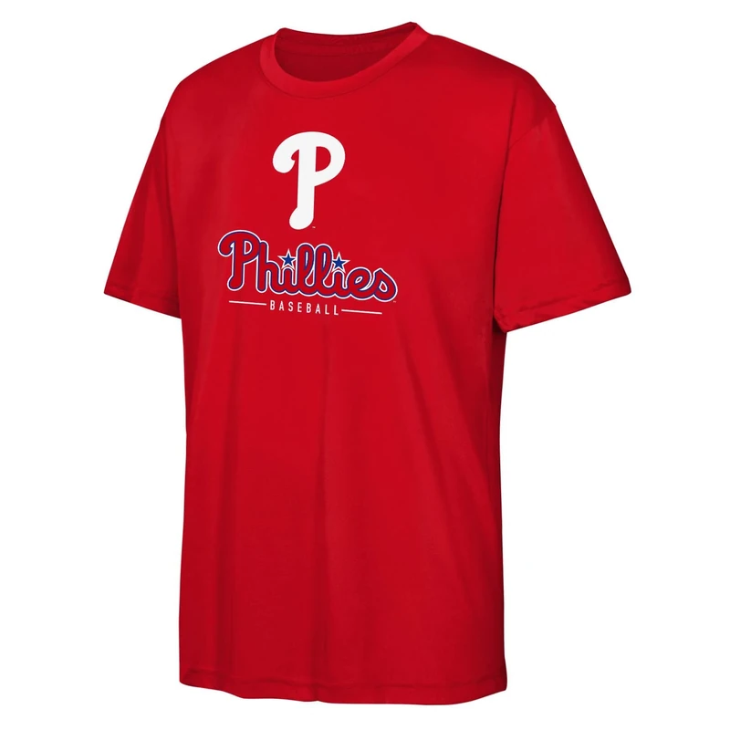 MLB Kids Youth 4-20 Official Team Spirit Premier T-Shirt (US, Numeric, 14, 16, Regular, Philadelphia Phillies - Red)
