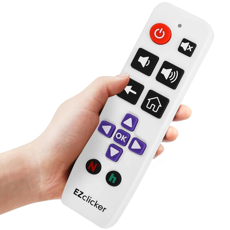 Roku Replacement TV Remote Compatible with Roku TV's ONLY (White) Big Button TV Remote Control, Simple and Easy to Use, NOT Compatible with Roku Stick or Box (2xAAA Batteries not Included)