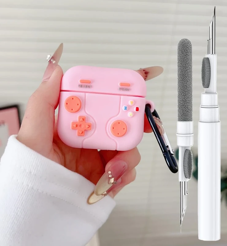 Cute Game Case for Airpod 4 Case Cover 2024, Funny 3D Cartoon Kawaii Cool Cover with Cleaning Kit & Keychain for Airpod 4th Generation 2024 for Boys Girls Kids Teen, Games