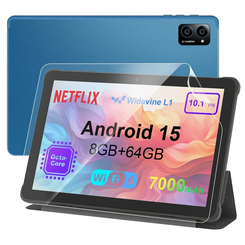 TabneraX 10" Android Tablet - Octa-Core, 8GB RAM, 64GB, 7000mAh, Wi-Fi6