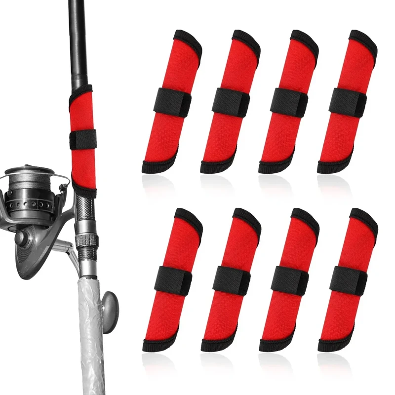 BOXOB 8pcs Fishing Lure Covers, 5.91 Inch Fishing Hook Covers Fish Pole Sleeve Fish Bait Gloves Protectors Wraps Essential Gear for Fishermen Gift