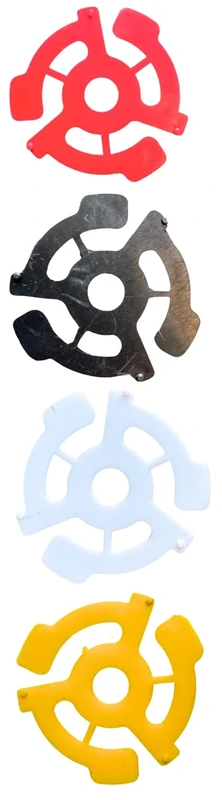 45 RPM Record Adapter Insert, Vinyl Center Hole Adapters, 4 Colors, 4-Pack (2)