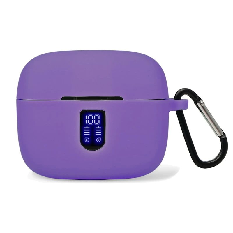 Claiol Silicone Case for TAGRY X08 Earbuds - Purple Carabiner