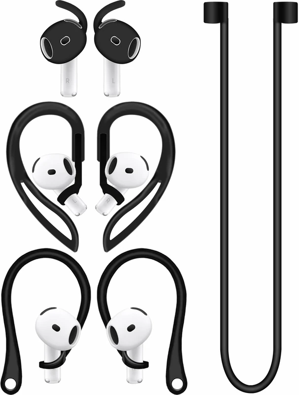 A-Focus Anti-Slip Ear Hook Set for AirPods 4 - Adjustable Silicone