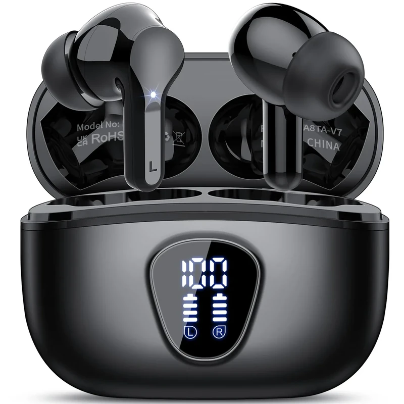 BESNOOW Wireless Earbuds Bluetooth 5.4 HiFi Stereo, ENC Mic, IP7, 48H