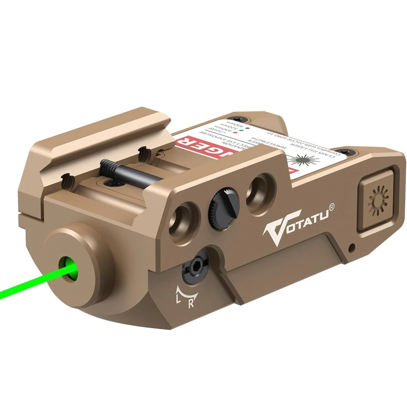 Votatu H3L-G Green Laser Sight, Aluminum Ultra Low Profile Picatinny Mount Green Dot Sight, Strobe Mode Available, Magnetic USB Rechargeable and Ambidextrous Control