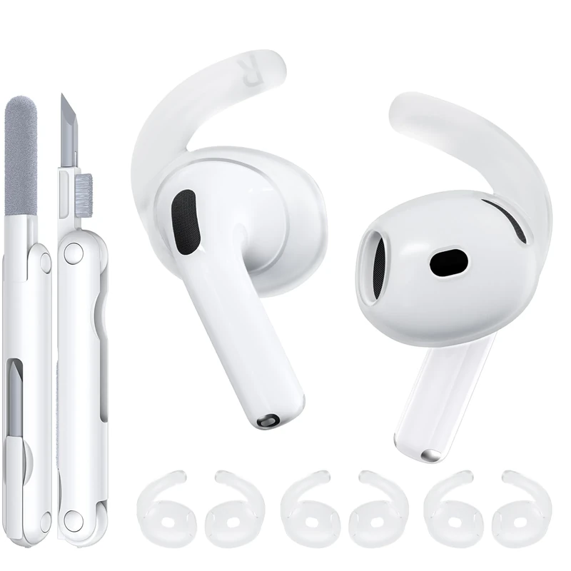 TNSNK Anti Slip Ear Tips for AirPods 4 - Sport Hooks & Carabiner