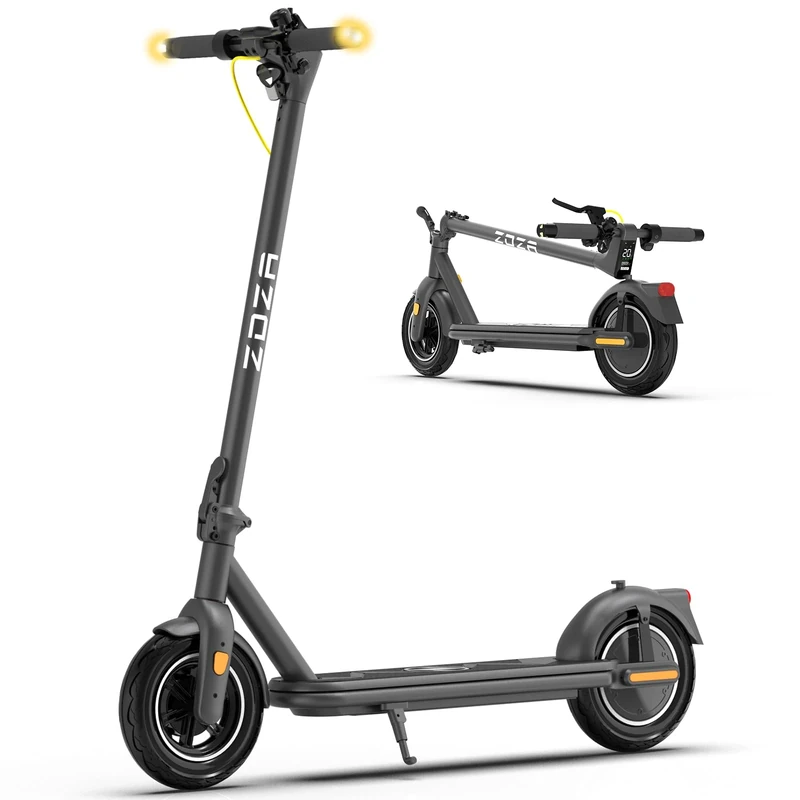 Electric Scooter, 500W Motor & 20MPH, 10" Solid Tires, 25.6 Miles Max Range, Escooter for Adults, Foldable Lightweight E Scooter with Turn Signals & Cruise Control