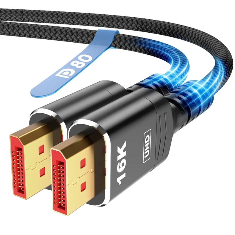 Highwings 80Gbps DisplayPort 2.1 Cable 3.3FT - 16K/8K/4K Gaming