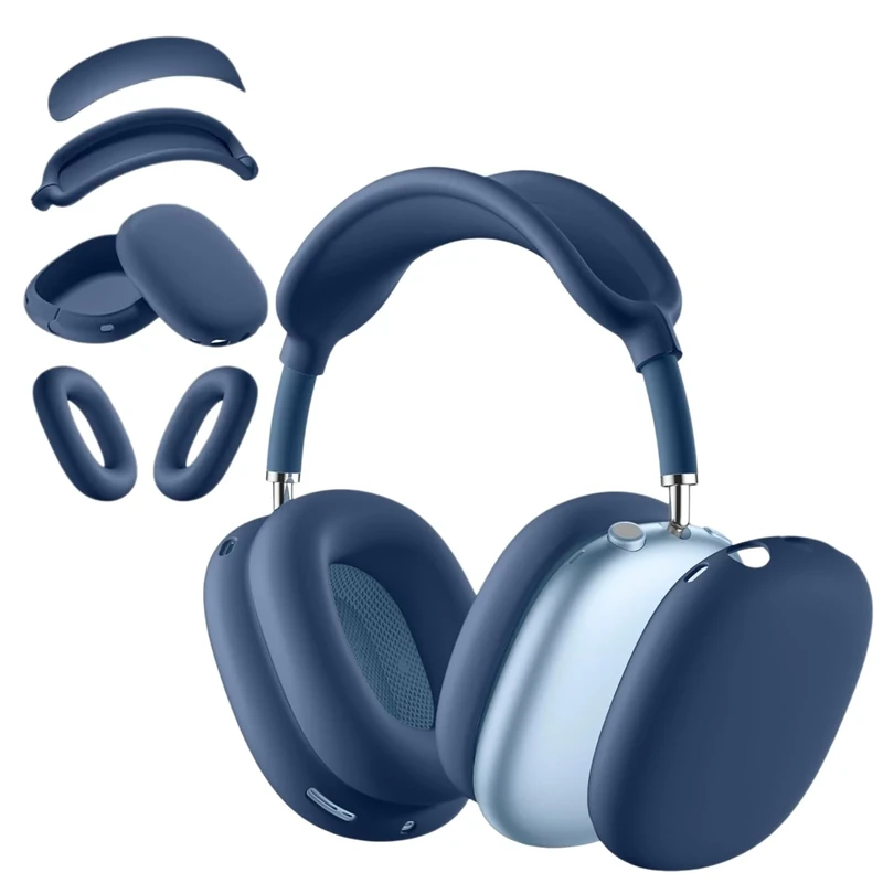 TUNYINSH 4-in-1 Silicone Case for AirPods Max - Blue Protective Cover