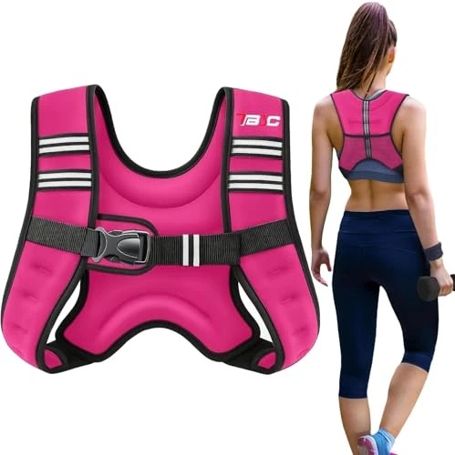TB3C Weighted Vest Woman - 5lb Womens Weight Vest for Walking, Strength Training Weight Vests for Men, Reflective Stripe Fitness Vest for Workout Running Jogging