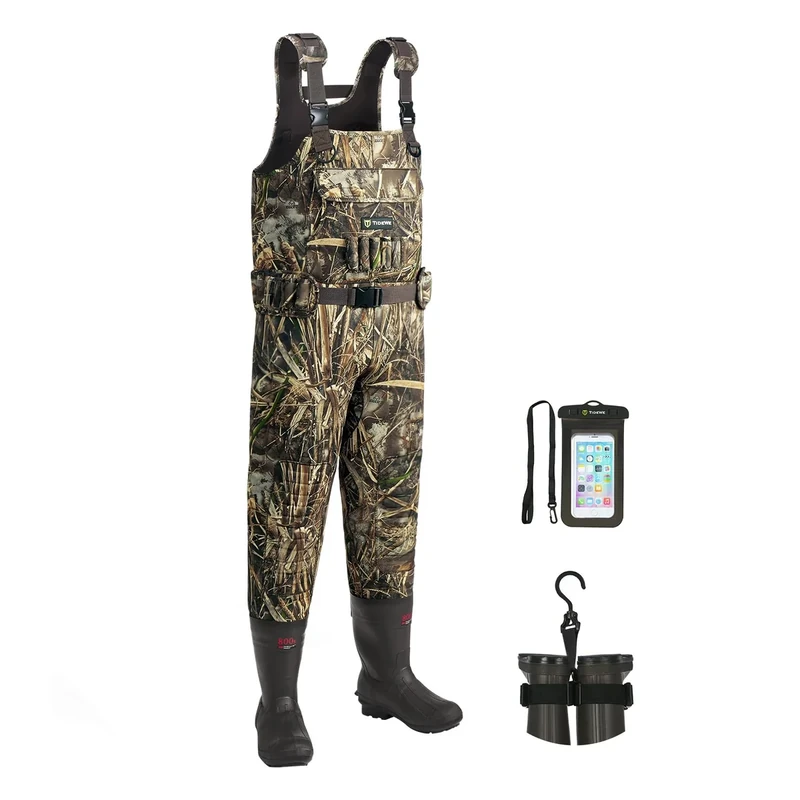 TIDEWE Chest Waders, Hunting Waders for Men with 800G Insulation, Waterproof Neoprene Bootfoot Wader, Realtree Max 7, Size 12