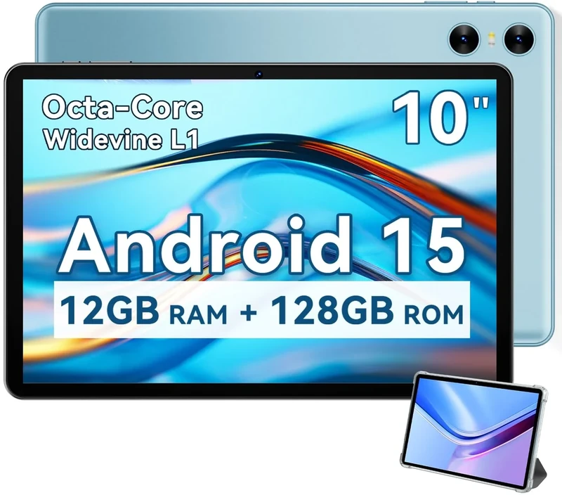 SVITOO 10" Android15 Tablet - 12GB RAM, 128GB, 8MP, 6000mAh, Blue