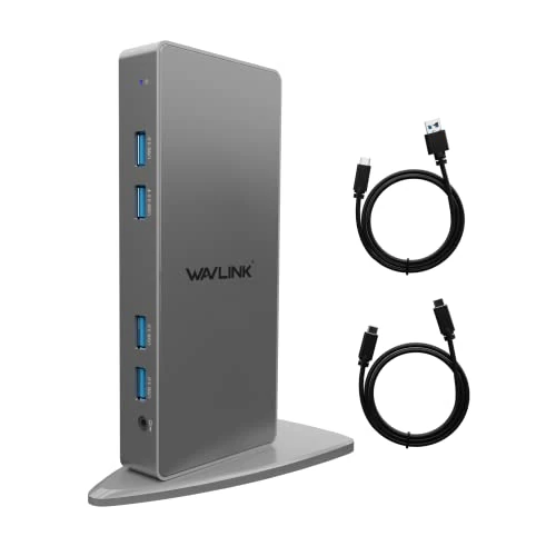 WAVLINK Pro Dual 4K@60Hz Universal Docking Station | USB 3.0/USB-C Laptop Dock for Mac & Windows | 2 HDMI/DP Monitors, Gigabit Ethernet, 6 USB 3.0 | Home Office & Multi-Screen Productivity.