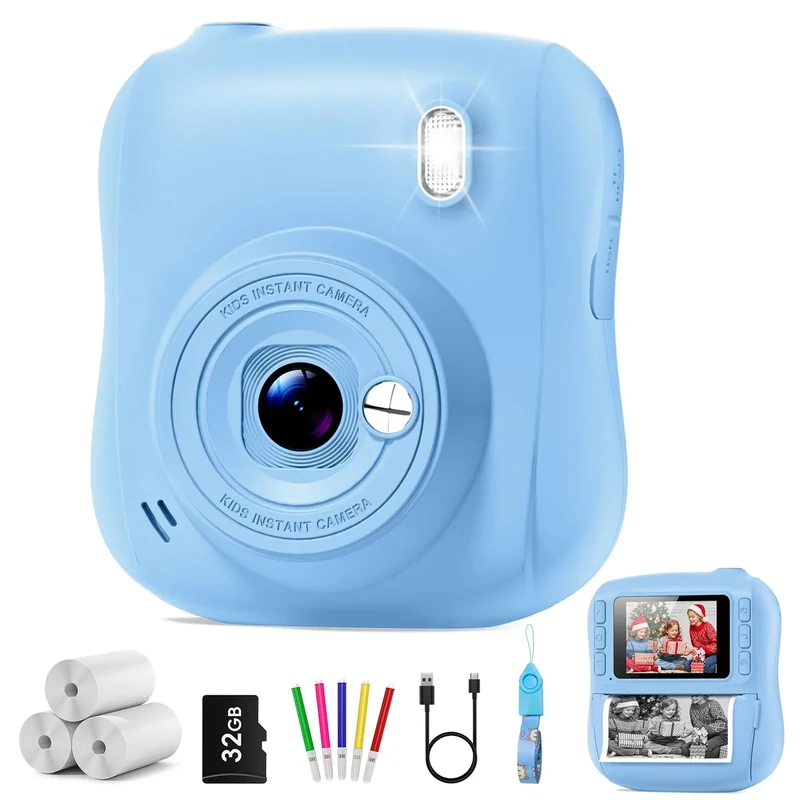 Hangrui Instant Print Camera for Kids - 1080P HD, 32GB SD Card