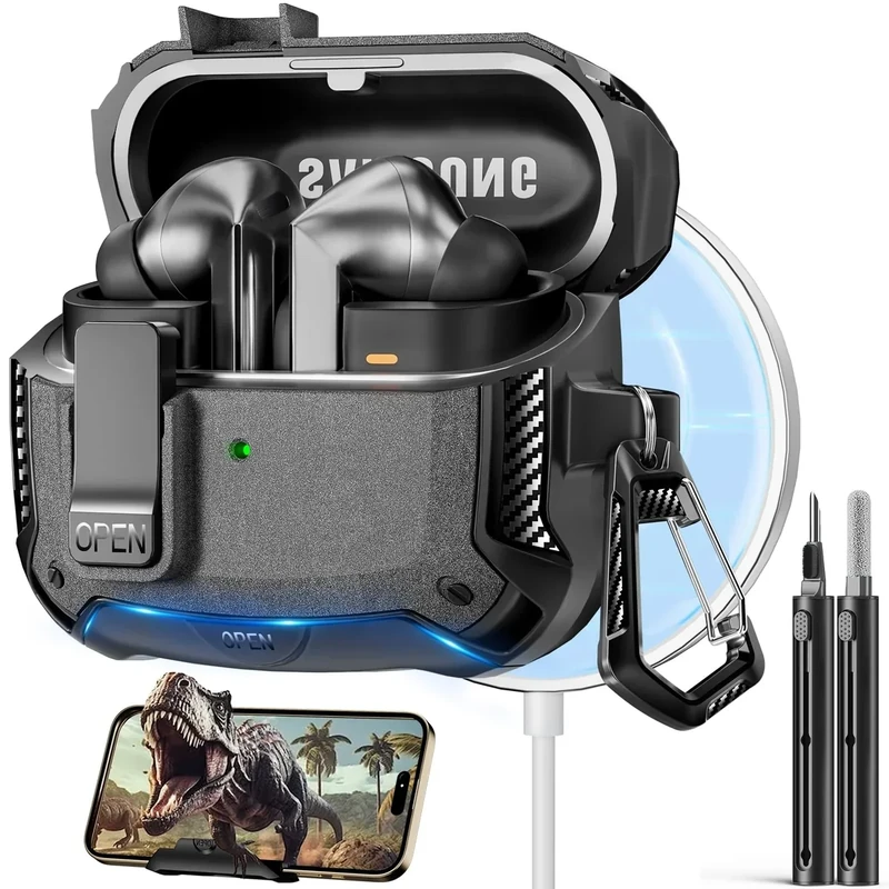 Polislime Samsung Buds 3 Case - Stand, MagSafe, Lock & Cleaning Kit