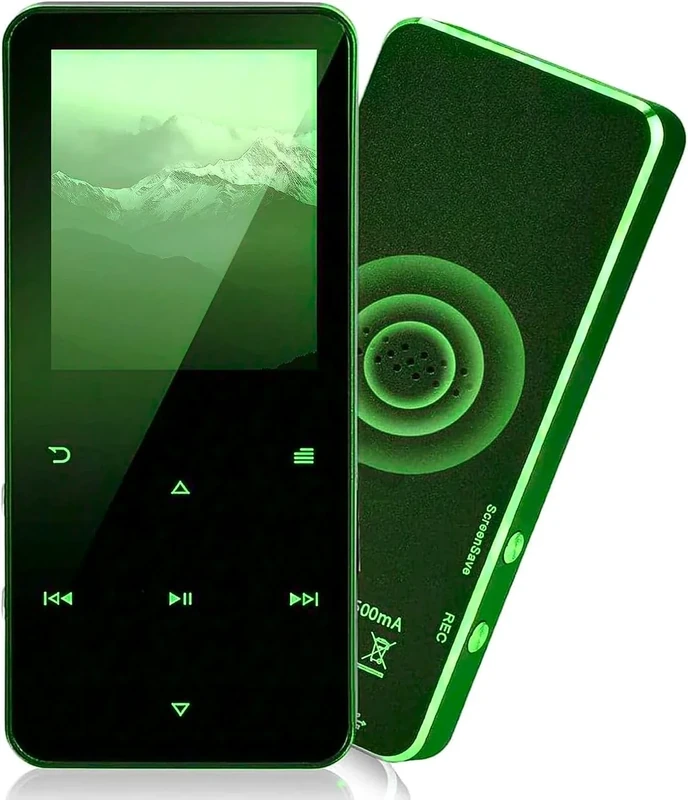 144GB MP3 Player - Music Player with Bluetooth 5.2 HiFi Sound Shuffle Single Loop FM Radio Built-in HD Speaker Voice Recorder Mini Design Ideal for Sport-Green