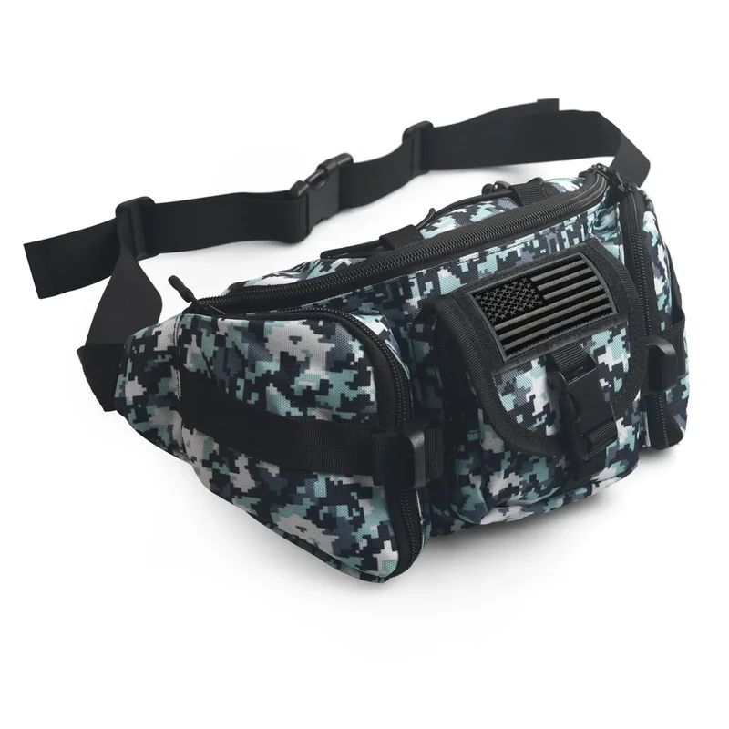 ArcEnCiel Tactical Fanny Pack for Men & Women - Water-Resistant Waist Bag for Hiking, Travel, Fishing & Outdoor Activities | Adjustable Bum Bag for Cycling Concerts & EDC | Molle Compatible with Patch