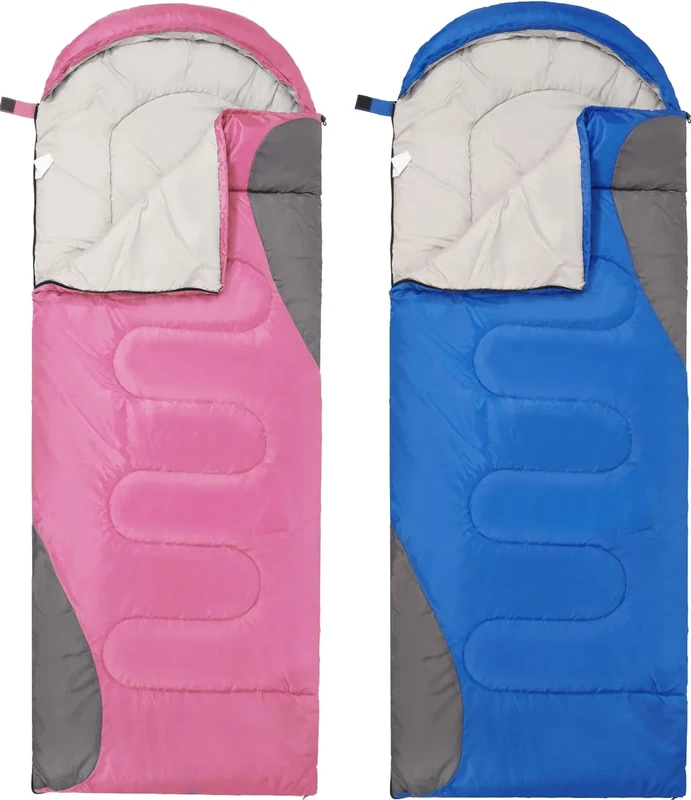 Elevon Sleeping Bag for Adults Teens Kids Cold Warm Weather, 2-Pack, Pink/Blue