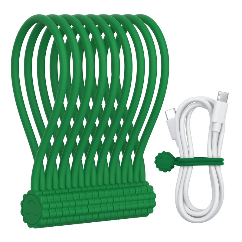 Rich&Ray Silicone Magnetic Twist Ties - Cable Ties, 9 Pack